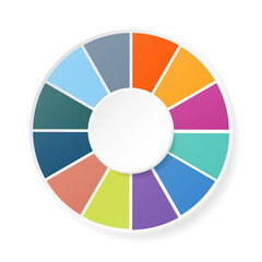 Obraz premium Basic circle infographic with 12 steps, process or options.