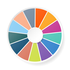 Fototapeta premium Basic circle infographic with 13 steps, process or options.