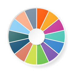 Obraz premium Basic circle infographic with 14 steps, process or options.