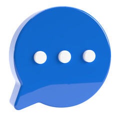 Chat bubble icon isolated 3d rendering