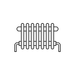 Warm house radiator icon in line style icon, isolated on white background