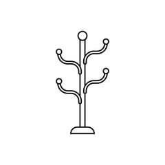 Coat rack stand icon in line style icon, isolated on white background