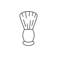 Shaving brush icon in line style icon, isolated on white background