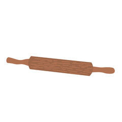 Wooden rolling pin on white background