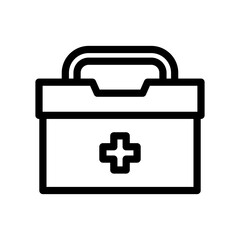 first aid kid line icon illustration vector graphic