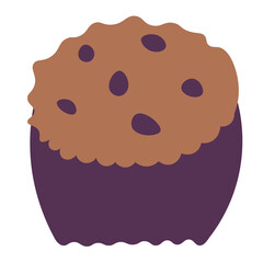 Tasty muffin on white background
