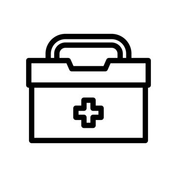 first aid kid line icon illustration vector graphic