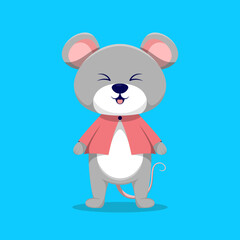 Obraz na płótnie Canvas Cute Mouse Cartoon Vector