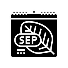 september autumn glyph icon vector. september autumn sign. isolated symbol illustration