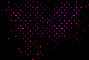 Dark pink vector template with poker symbols.