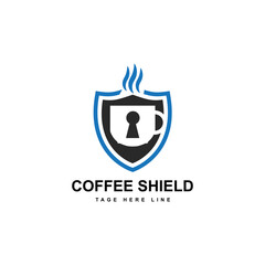 coffee shield Cup logo design inspiration