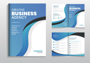 Modern 2-page and 4-page business brochure design template