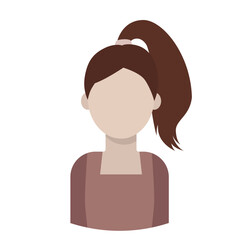 Woman icon flat. User Avatar. Vector Illustration