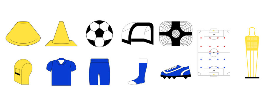 Soccer pictograms set vector illustration.