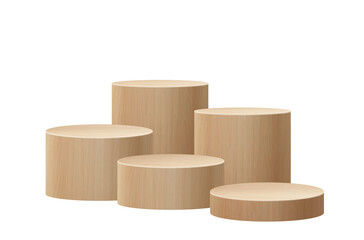 Wood podium presentation mock up, Wooden show cosmetic product display stage pedestal design