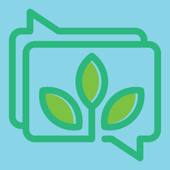 eco talk or nice message chatting abstract monogram vector logo template