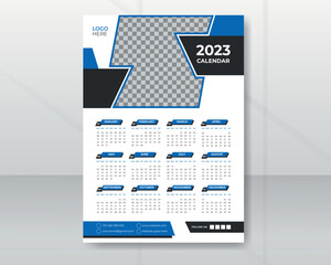 Wall Calendar 2023, Wall calendar design template for 2050, simple, clean, and elegant design Calendar for 2023,2050wall calendar template design,