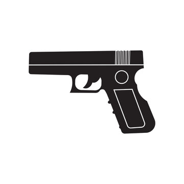 Graphic flat hand gun icon for your design and website