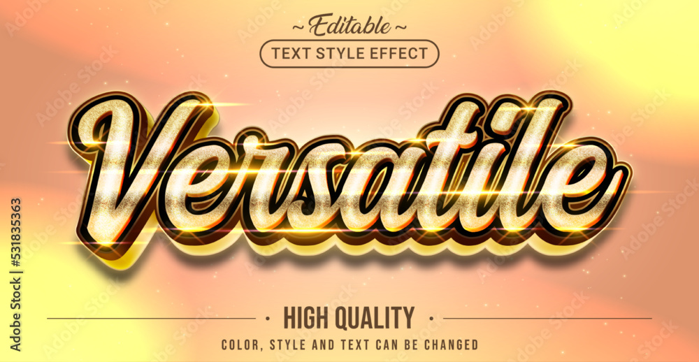Aufkleber Editable text style effect - Golden Versatile text style theme.