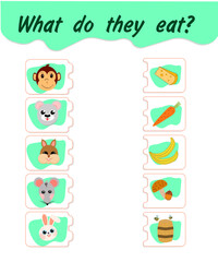 additional education children's game "who eats what"