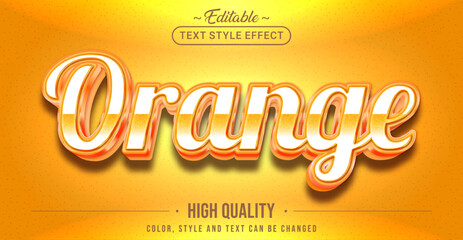Editable text style effect - Fresh Orange text style theme.