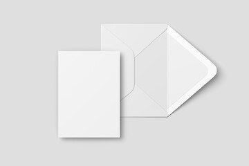 Blank postcard and envelope mockup