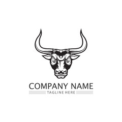 Abstract shield bull logo, horn badges logo icon