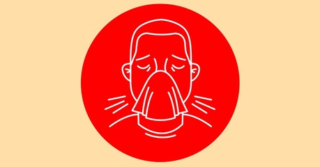 Person wearing a face mask. Precautions social distancing  hygiene coronavirus pandemic