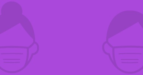 Illustration of people wearing face masks. Precautions social distancing  coronavirus  pandemic