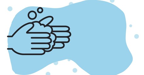 Digital illustration of instructions of hand washing During coronavirus covid19 pandemic