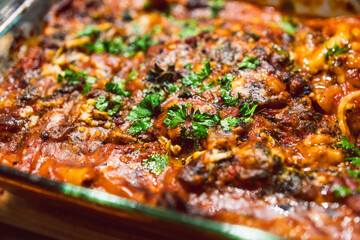 plant-based aubergine lasagna with dairy-free cheese