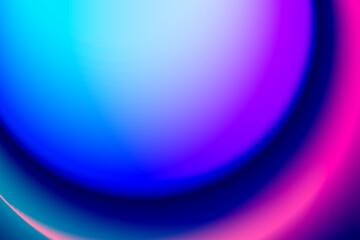 Circle neon 3D frame blue and magenta gradient background