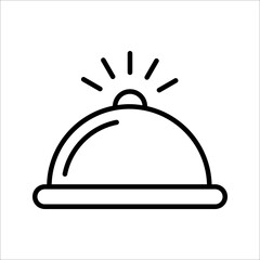 Hotel Bell Icon. Reception bell line icon. Service bell line icon, outline vector sign, linear style pictogram isolated on white background.