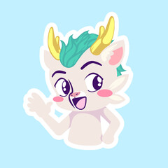 cute dragon drawing cartoon, dragon sticker