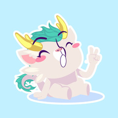 cute dragon drawing cartoon, dragon sticker