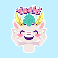 cute dragon drawing cartoon, dragon sticker