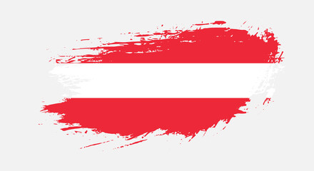 Free hand drawn grunge flag of Austria on isolated white background