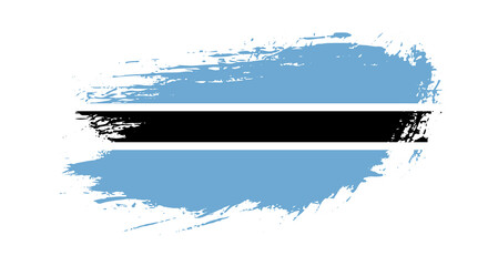 Free hand drawn grunge flag of Botswana on isolated white background