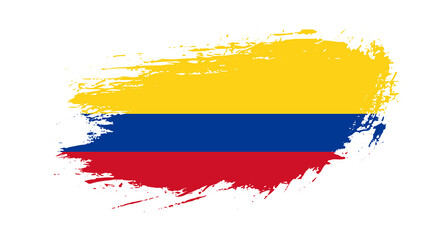 Free hand drawn grunge flag of Colombia on isolated white background