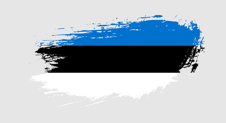 Free hand drawn grunge flag of Estonia on isolated white background