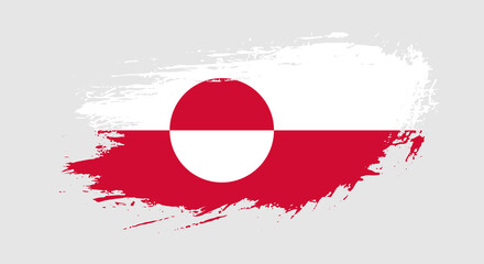 Free hand drawn grunge flag of Greenland on isolated white background