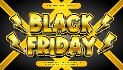 black friday 3d text effect and editable text effect