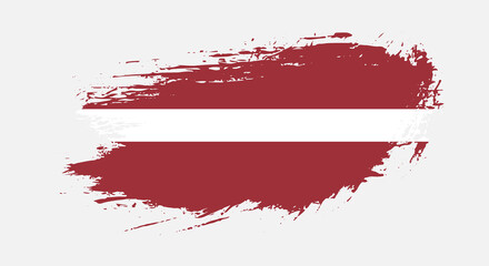 Free hand drawn grunge flag of Latvia on isolated white background