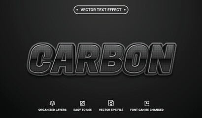 3d Carbon Editable Vector Text Effect.