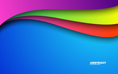 Abstract papercut overlap layer colorful background