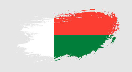 Free hand drawn grunge flag of Madagascar on isolated white background