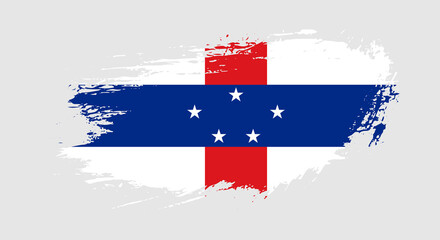Free hand drawn grunge flag of Netherlands Antilles on isolated white background