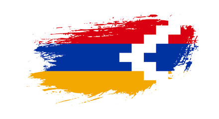 Free hand drawn grunge flag of Nagorno-Karabakh Republic on isolated white background