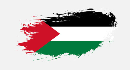 Free hand drawn grunge flag of Palestine on isolated white background