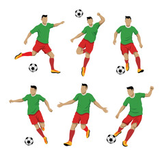Fototapeta na wymiar Mexico Football Player Man Illustration World Cup 2022